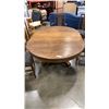 Image 8 : ANTIQUE WOOD DINING TABLE WITH 5 LEAFS AND 5 CHAIRS