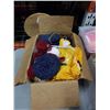 Image 2 : 2 BOXES AND TOTE OF YARN AND FABRIC