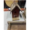Image 2 : 2 RUSTIC BIRD HOUSES AND RUSTIC SHELF