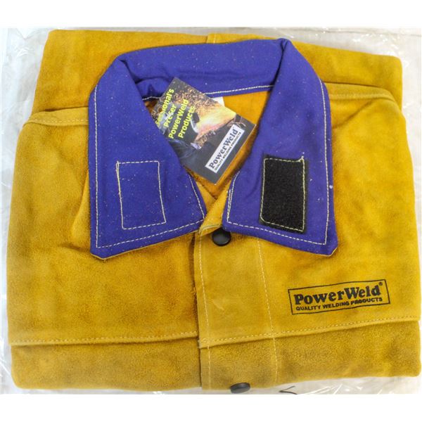 POWERWELD LEATHER WELDING JACKET; SIZE S