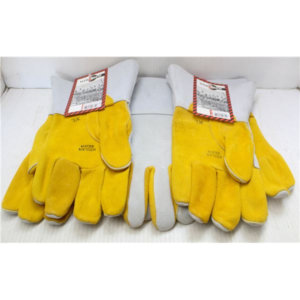 3 PK OF WERKREW KEVLAR WELDING GLOVES; SIZE  XL