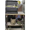 Image 1 : HD METAL WORK TABLE C/W TOOL BOX & PAILS OF