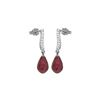 Image 1 : Genuine 6.88 ctw Ruby & Diamond Earrings 14KT White Gold - REF-47A3K