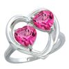 2.60 CTW Pink Topaz Ring 10K White Gold - REF-23K7W