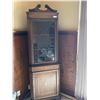Image 1 : Victorian Oak Corner Cabinet With Key Mahogany Veneers 2 Piece 82H 25 Across Front 19D