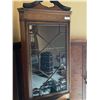 Image 3 : Victorian Oak Corner Cabinet With Key Mahogany Veneers 2 Piece 82H 25 Across Front 19D