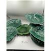 Image 1 : Green Chipped Pottery Leaves Dishes