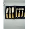 Image 1 : Bakelite Silver Plate Knife & Fork Set With Box
