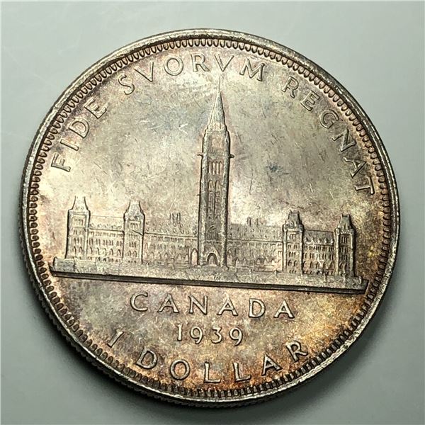 1939 King George VI Canadian Silver Dollar UNC