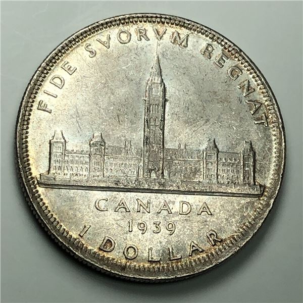 1939 King George VI Canadian Silver Dollar Circulated