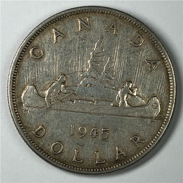 1945 King George VI Canadian Silver Dollar Circulated