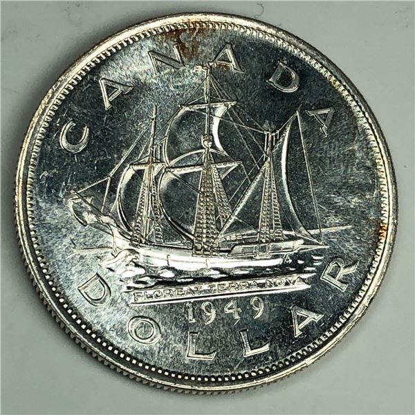1949 King George VI Canadian Silver Dollar UNC