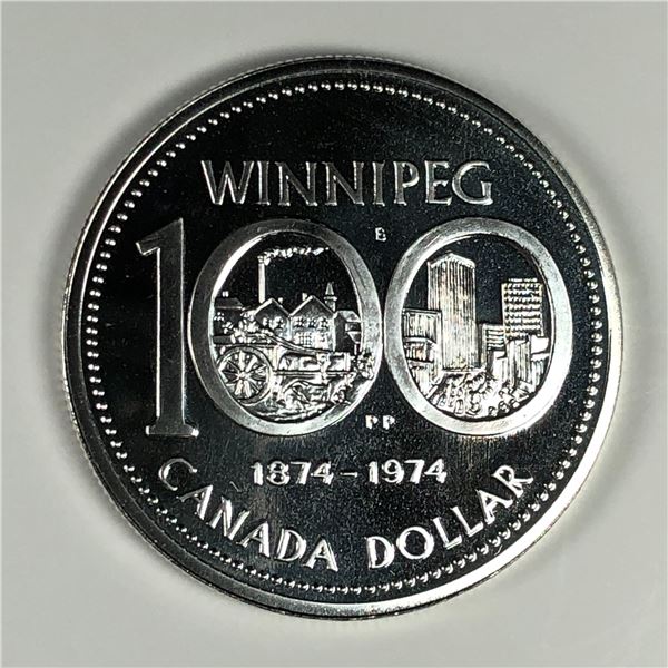 1974 Queen Elizabeth II Canadian Silver Dollar UNC Heavy Cameo