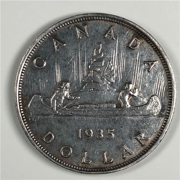 1935 King George V Canadian Silver Dollar Pocket Piece Not the Easiest Find