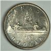 1952 King George VI Canadian Silver Dollar Ch-AU SWL DBL-HP
