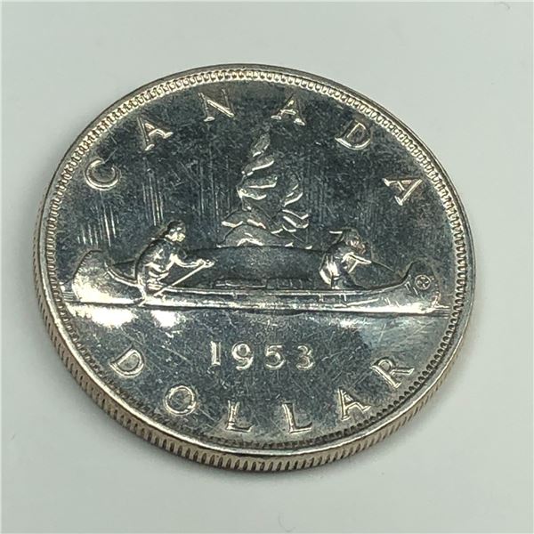 1953 Queen Elizabeth II Canadian Silver Dollar