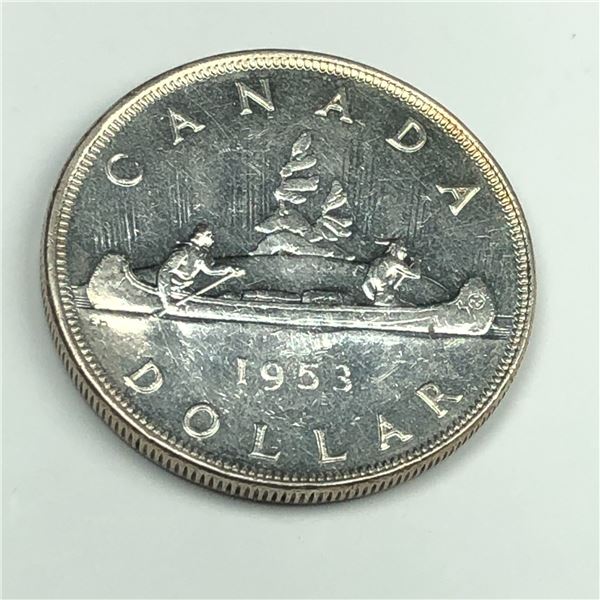 1953 Queen Elizabeth II Canadian Silver Dollar