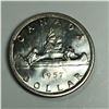 Image 1 : 1957 Queen Elizabeth II Canadian Silver Dollar UNC Blast White 1WL