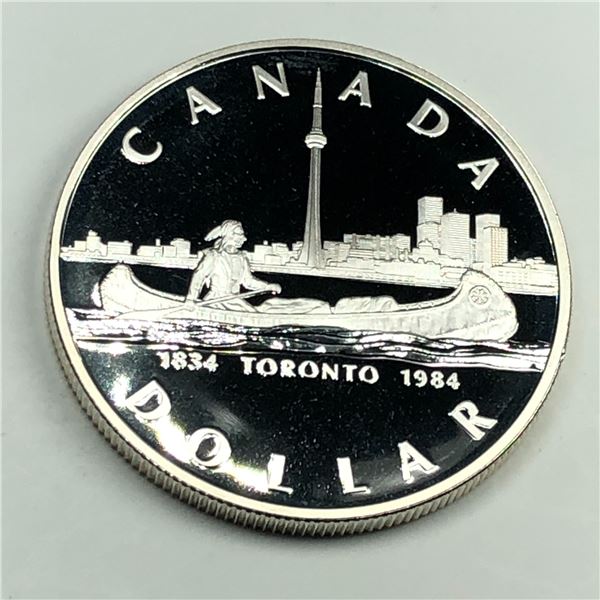 1984 Queen Elizabeth II Canadian Silver Dollar UNC Heavy Cameo