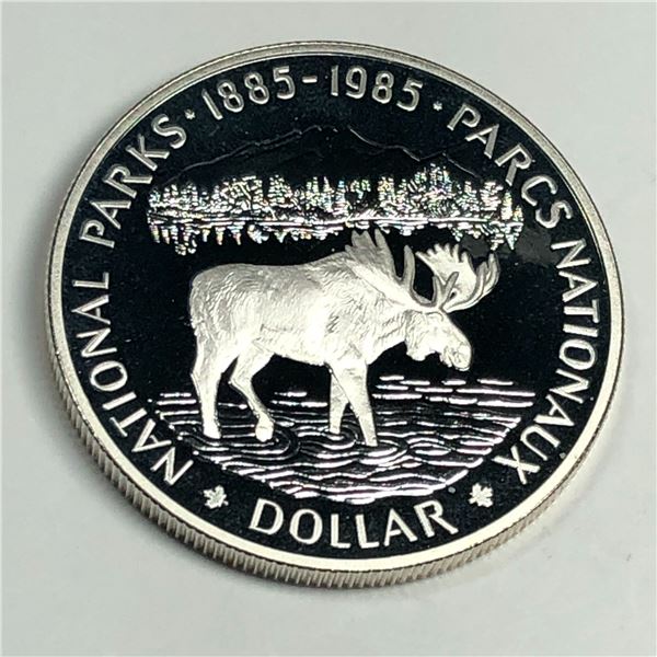 1985 Queen Elizabeth II Canadian Silver Dollar UNC  Heavy Cameo