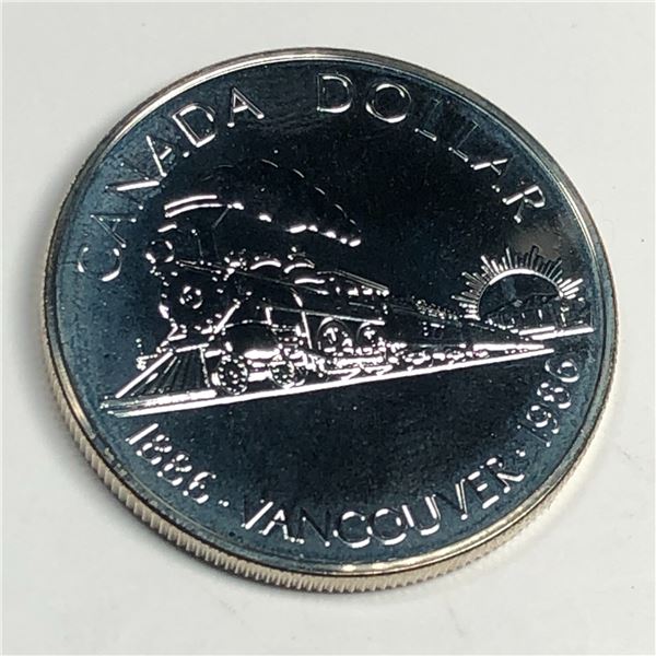 1986 Queen Elizabeth II Canadian Silver Dollar UNC