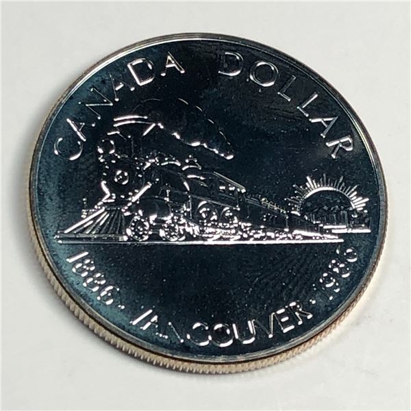 1986 Queen Elizabeth II Canadian Silver Dollar UNC