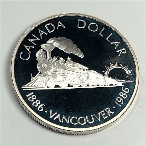 1986 Queen Elizabeth II Canadian Silver Dollar UNC Heavy Cameo