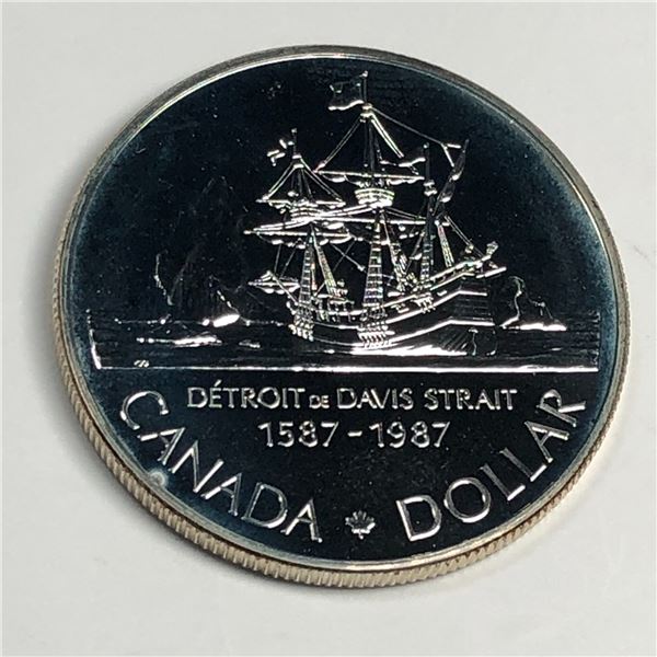 1987 Queen Elizabeth II Canadian Silver Dollar UNC