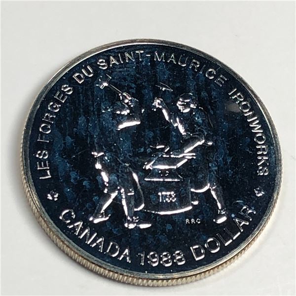 1988 Queen Elizabeth II Canadian Silver Dollar UNC