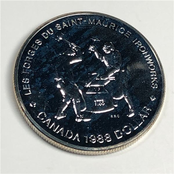 1988 Queen Elizabeth II Canadian Silver Dollar UNC