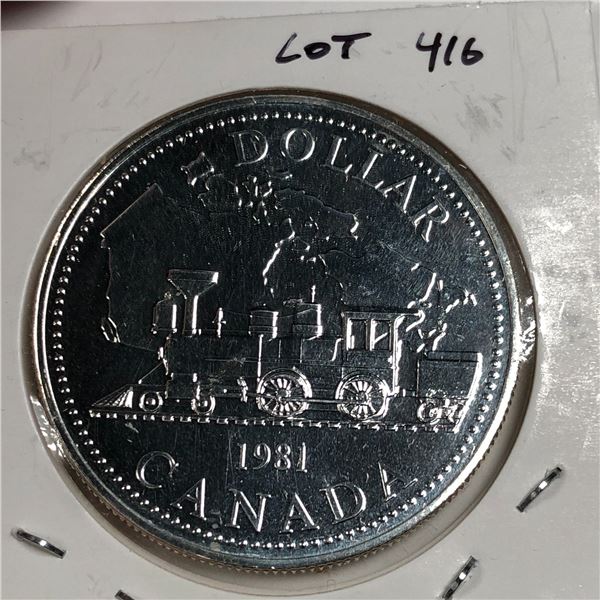 1981 Queen Elizabeth II Canadian Silver Dollar UNC