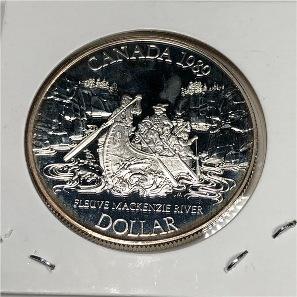 1989 Queen Elizabeth II Canadian Silver Dollar UNC Heavy Cameo