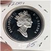 Image 2 : 2001 Queen Elizabeth II Canadian Silver Dollar UNC Heavy Cameo