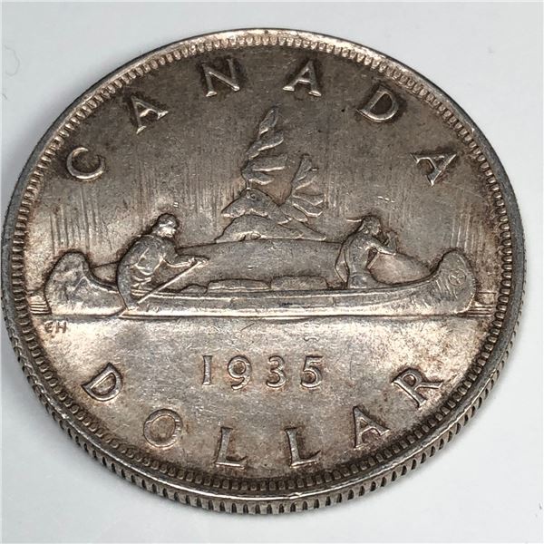 1935 King George V Canadian Silver Dollar UNC Choice