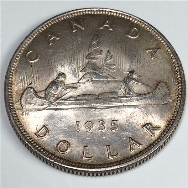 1935 King George V Canadian Silver Dollar Choice UNC