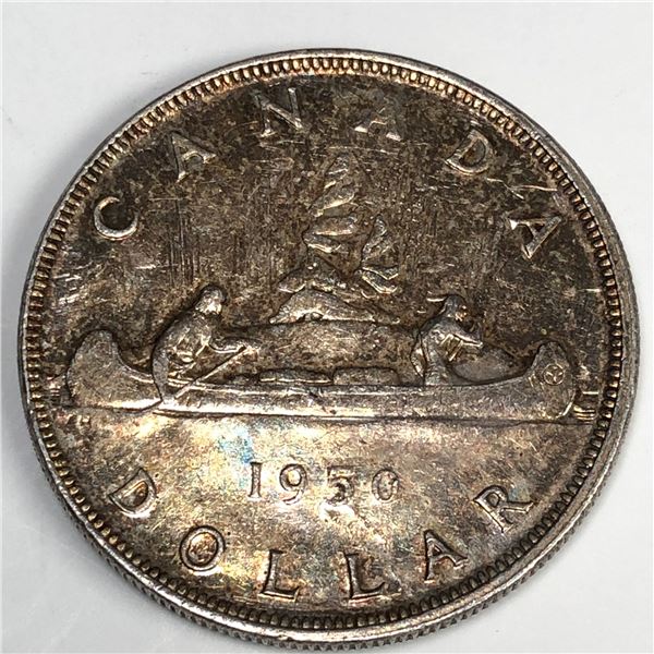 1950 SWL King George VI Canadian Silver Dollar Golden Tones DBL-HP