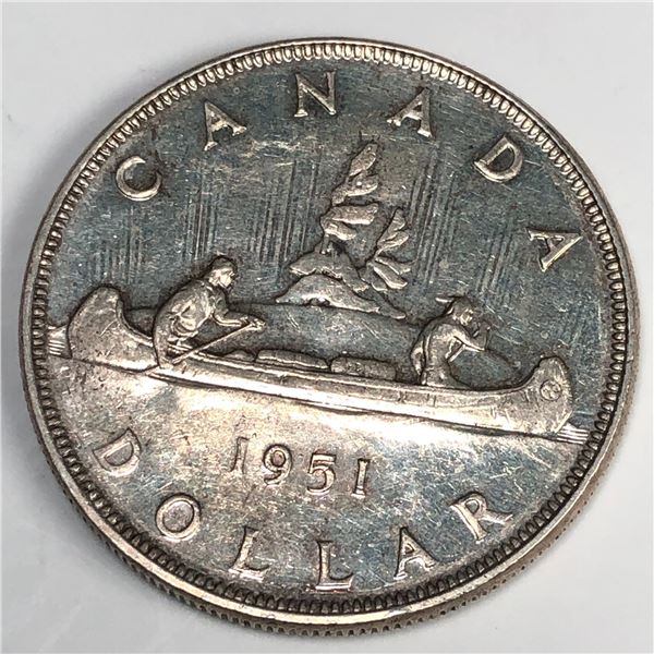 1951 King George VI Canadian Silver Dollar