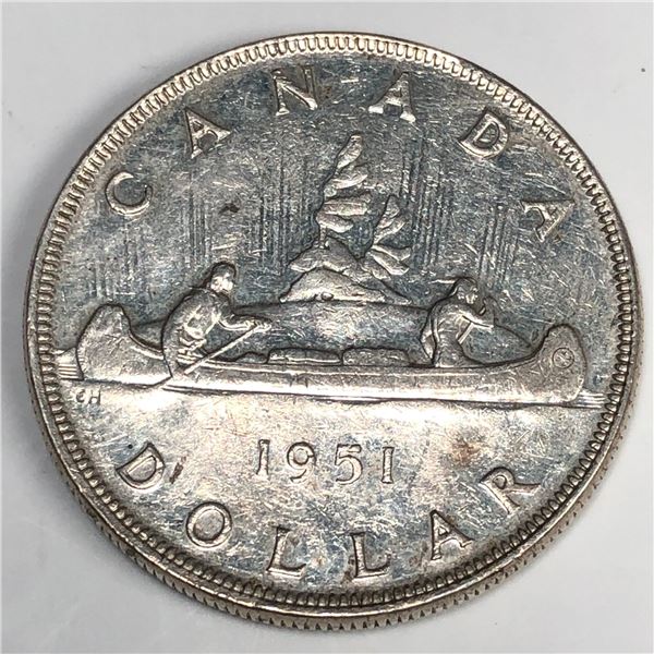 1951 King George VI Canadian Silver Dollar