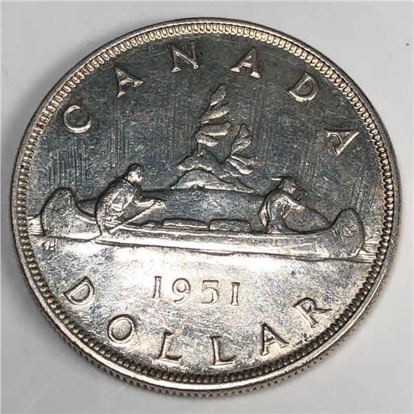 1951 King George VI Canadian Silver Dollar
