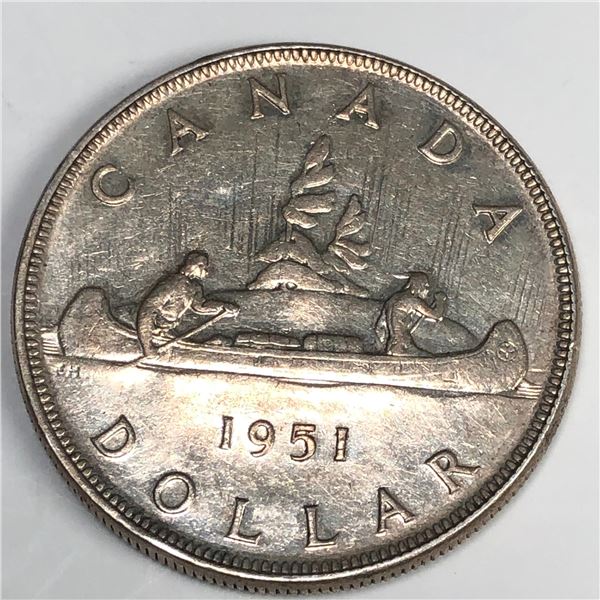 1951 King George VI Canadian Silver Dollar