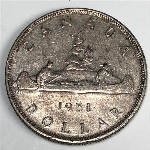 1951 King George VI Canadian Silver Dollar