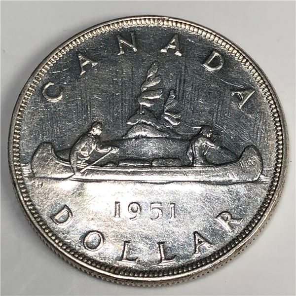 1951 King George VI Canadian Silver Dollar
