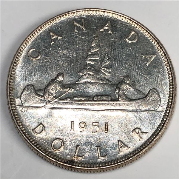 1951 King George VI Canadian Silver Dollar