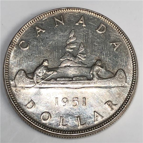 1951 King George VI Canadian Silver Dollar