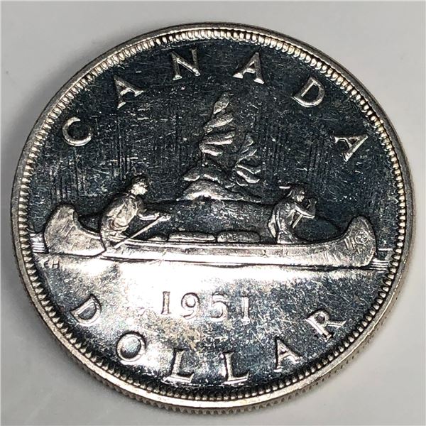 1951 King George VI Canadian Silver Dollar