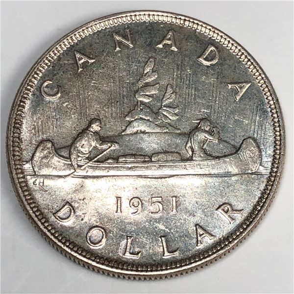 1951 King George VI Canadian Silver Dollar UNC