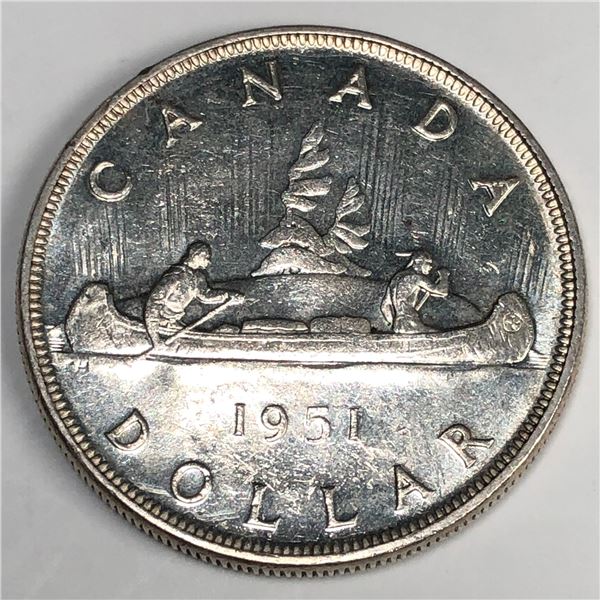 1951 King George VI Canadian Silver Dollar UNC