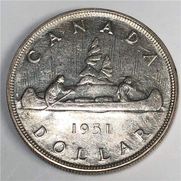 1951 King George VI Canadian Silver Dollar Triple HP First I Have Seen