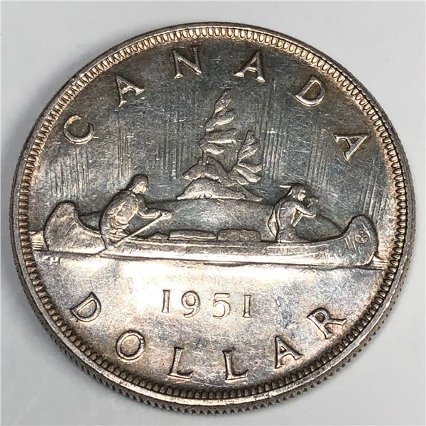1951 King George VI Canadian Silver Dollar