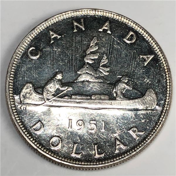 1951 King George VI Canadian Silver Dollar